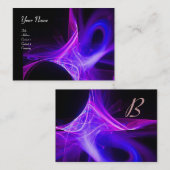 SWIRL MONOGRAM Lebendig schwarz rosa blau Visitenkarte (Vorne/Hinten)