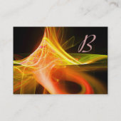 SWIRL MONOGRAM Lebendig, schwarz, rosa, gelb Visitenkarte (Rückseite)