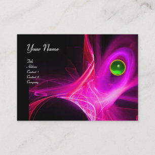 SWIRL MONOGRAM Lebendig schwarz rosa violett Visitenkarte