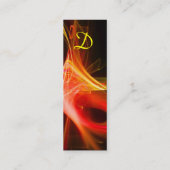 SWIRL MONOGRAM Lebendig schwarz-rot orange Mini Visitenkarte (Rückseite)