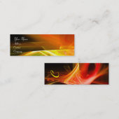 SWIRL MONOGRAM Lebhaft schwarz-gelb-orange Mini Visitenkarte (Vorne/Hinten)
