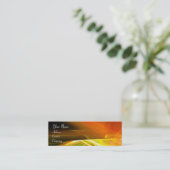 SWIRL MONOGRAM Lebhaft schwarz-gelb-orange Mini Visitenkarte (Stehend Vorderseite)