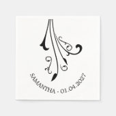 Swirl Ornaments Horror Black Gothic Serviette (Vorderseite)