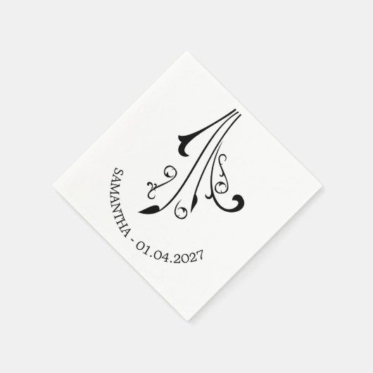 Swirl Ornaments Horror Black Gothic Serviette (Ecke)