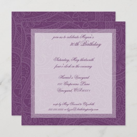 Swirl Pattern Geburtstagsparty Einladungen (Vorne/Hinten)