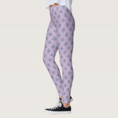 Swirl Pattern - Navy Blue White Sky Blue Leggings (Links)