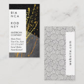 Swirl Pattern Slate Gold Spatter Visitenkarte (Vorne/Hinten)