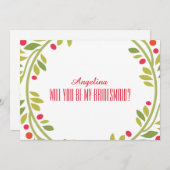 Swirl Pattern Werden Sie meine Brautjungfrau? Einladung (Vorne/Hinten)