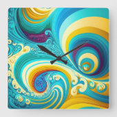 Swirl Quadratische Wanduhr (Vorderseite)
