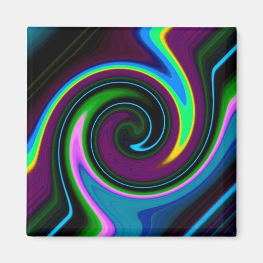 Swirl Retro Blue Magnet (Vorne)