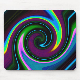 Swirl Retro Blue Mouse Pad Mousepad