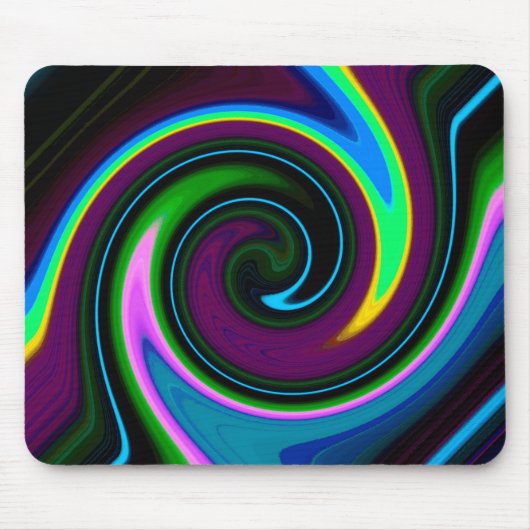 Swirl Retro Blue Mouse Pad Mousepad (Vorne)