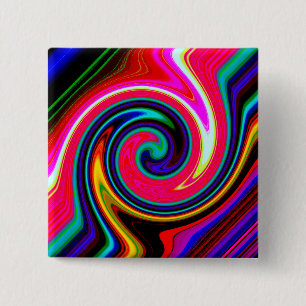 Swirl Retro Neon Red Button