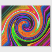 Swirl Retro Orange Geschenkpapier (Flach)