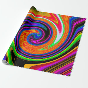 Swirl Retro Orange Geschenkpapier