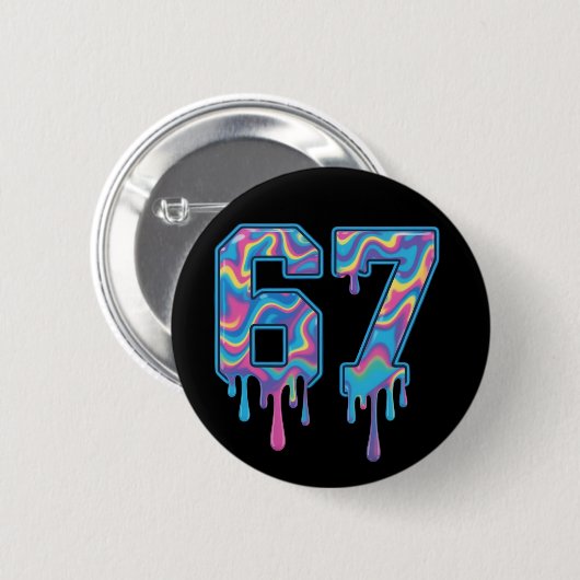 Swirl Six Seven Drip 6 7 Meme Gen Alpha Slang Button (Vorne & Hinten)
