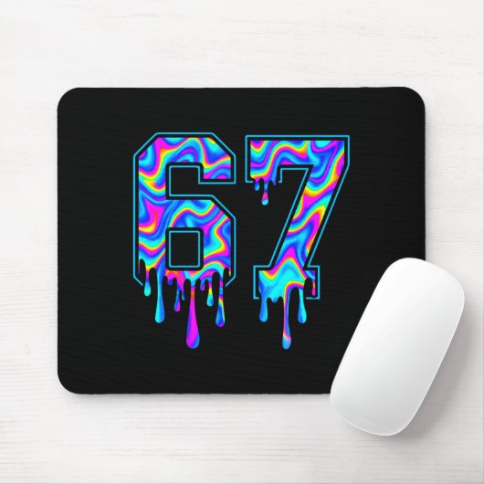 Swirl Six Seven Drip 6 7 Meme Gen Alpha Slang Mousepad (Mit Mouse)