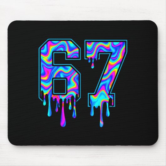 Swirl Six Seven Drip 6 7 Meme Gen Alpha Slang Mousepad (Vorne)