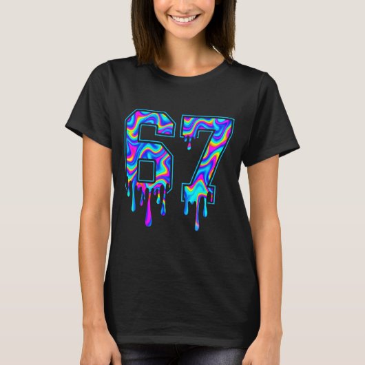 Swirl Six Seven Drip 6 7 Meme Gen Alpha Slang  T-Shirt (Vorderseite)