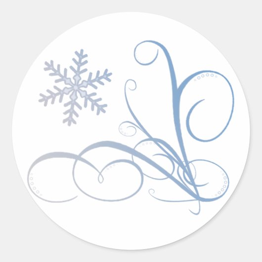 Swirl & Snowflake Runder Aufkleber (Vorderseite)