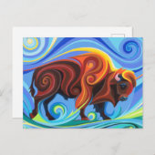 Swirl Spirits Buffalo Bison Postcard Power Tier Postkarte (Vorne/Hinten)