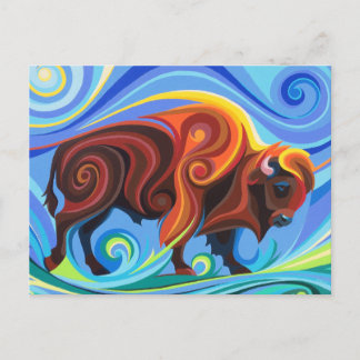 Swirl Spirits Buffalo Bison Postcard Power Tier Postkarte