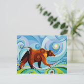 Swirl Spirits Grizzly Bär Postcard Power Tier Postkarte (Stehend Vorderseite)