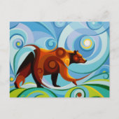 Swirl Spirits Grizzly Bär Postcard Power Tier Postkarte (Vorderseite)