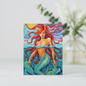 Swirl Spirits Mermaid Postcard Ocean Fish Beach Postkarte (Stehend Vorderseite)