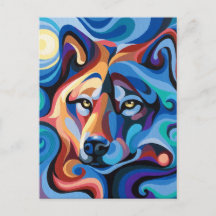 Swirl Spirits Wolf Postcard Spirit Power Tier