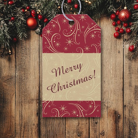 Swirl Stars Gold Holiday Geschenkanhänger