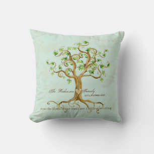 Swirl Tree of Life Roots Personalisiertes Familien Kissen