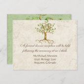 Swirl Tree Root Antiqued Sage Empfang laden Begleitkarte (Vorne/Hinten)