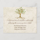 Swirl Tree Root Antiqued Sage Empfang laden Begleitkarte (Vorderseite)