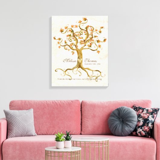 Swirl Tree Roots Antike Hochzeit im Herbst Geschen Leinwanddruck (Insitu (Wohnzimmer))
