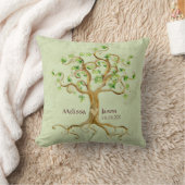 Swirl Tree Roots Antike Personalisierte Namen Herz Kissen (Decke)