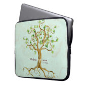 Swirl Tree Roots Antike Personalisierte Namen Herz Laptopschutzhülle (Vorderseite Links)