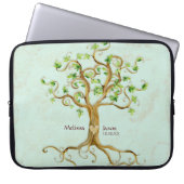 Swirl Tree Roots Antike Personalisierte Namen Herz Laptopschutzhülle (Vorderseite)