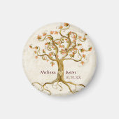 Swirl Tree Roots Antike Personalisierte Namen Herz Magnet (Vorne)