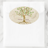 Swirl Tree Roots Antike Personalisierte Namen Herz Ovaler Aufkleber (Tasche)