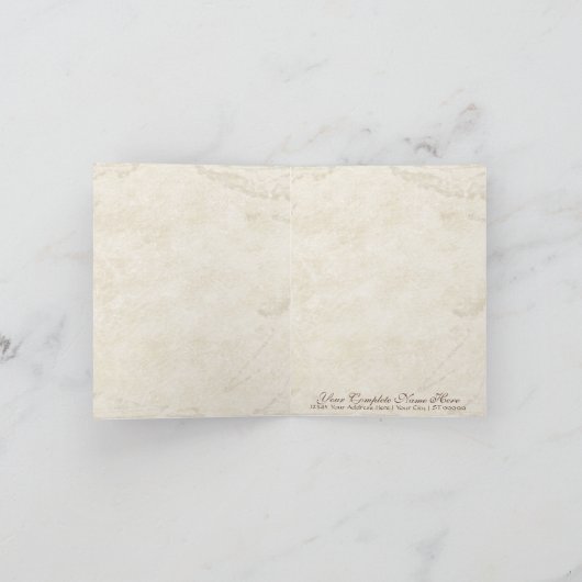 Swirl Tree Roots Antike Tan Custom Thank You Note Dankeskarte (Innenseite)