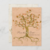 Swirl Tree Roots Antikes Parchment Hochzeit Gerett Ankündigungspostkarte (Vorne/Hinten)