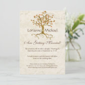 Swirl Tree Roots Antikes Parchment Hochzeit Gerett Einladung (Stehend Vorderseite)