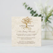 Swirl Tree Roots Antikes Parchment Hochzeit Gerett Einladung (Stehend Vorderseite)