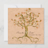 Swirl Tree Roots Antikes Parchment Hochzeit Gerett Einladung (Rückseite)