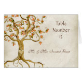 Swirl Tree Roots Antique Tan Escort Platzkarten (Vorderseite (Horizontal))