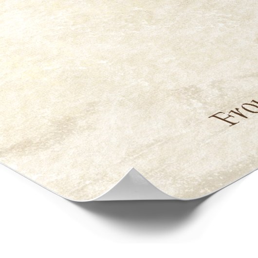 Swirl Tree Roots Antique Tan Wedding Sheet Poster (Ecke)