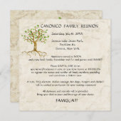 Swirl Tree Roots Antiqued Family Reunion Custom In Einladung (Vorne/Hinten)