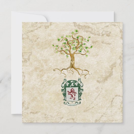 Swirl Tree Roots Antiqued Family Reunion Custom In Einladung (Rückseite)