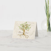 Swirl Tree Roots Antiqued Sage Thank You Note Card Dankeskarte (Vorderseite)